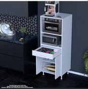 Resim Modilayn Birce Lina 65 X 162,4 Cm Çekmeceli Kapaklı Ankastre Fırın Ve Mutfak Dolabı 