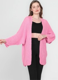 Resim Yarasa Kol Mevsimlik Hırka Pembe 