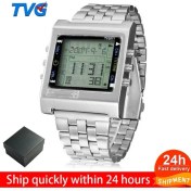 Resim Hanyang Şerit Kutu Tvg Spor Erkekler Izle Yeni Dikdörtgen Uzaktan Kumanda Dijital Alarm Tv DVD Uzaktan Bayanlar Paslanmaz Çelik Kol Saati Moda Rahat (Yurt Dışından) 