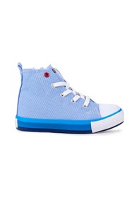 Resim Kiko Kids Tinna Bağcıklı Erkek Çocuk Boğazlı Keten Spor Ayakkabı Mavi 