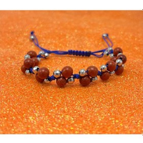 Resim Yıldız Doğal Taş 6mm Ipli Kırmızı Jasper Ayarlanabilir Ölçü Doğal Taş Bileklik Kırmızı 