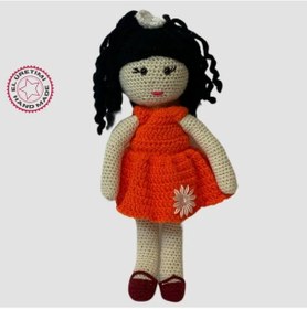 Resim Uretti - Birsen 2552 - El Yapımı Amigurumi Siyah Saçlı Kız Çocuk - 33 Cm 