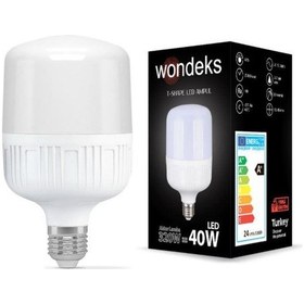 Resim Led Ampul E27 220V Beyaz 40W 6500K 180X115 Mm Wondeks 