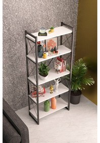 Resim Kitaplık 5 Raflı Beyaz 180 Cm Diğer 