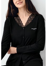 Resim Pierre Cardin Kadın Siyah Pijama Takımı Pc9116-s-v1 Siyah 