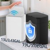 Resim 2'li/1'li Mutfak Banyo Otomatik Çöp Kutusu, Sensör Kapaklı 12.98L+19.0L Sessiz Açılır Kapanır Akıllı Atık Kutusu, Elektrikli Plastik Çöp Tutan Zibillik, Araç İçin Akıllı Çöp Sepeti 
