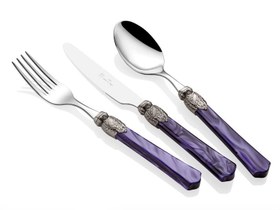 Resim Vittoria 75Piece Cutlery Set (Purple, Transparent, Burgundy) - CLEAR / You will be informed about the delivery date. 