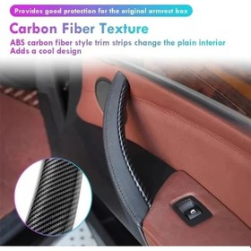 Resim Dashanshop Bmw X5 E70 X6 E71 E72 2007-2014 Sağ Direksiyon İç Kapı Kol Kapağı 3lü Set Siyah Karbon 