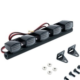 Resim Youtek Trx-4 Ve Scx10 İçin 5 Ledli Çatı Aydınlatma Seti - Siyah Alüminyum 