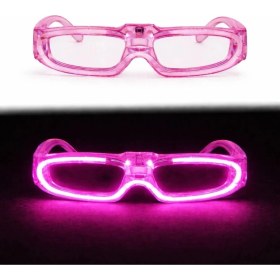 Resim Nexgen Pembe LED Işıklı Parti Gözlüğü 3 Modlu – Glow & Gece Eğlence Gözlüğü 