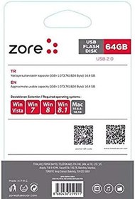 Resim Zore 16583 Metal USB Flash Disk 64GB, Gümüş 