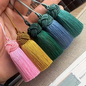 Resim DIY Takı Aksesuarları Çin Düğümü Sentetik İpek İpliği Tassel Kombinasyon Kulp Halat Araba Porselen Asılı Tüller 