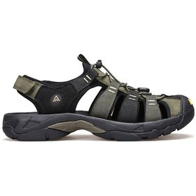 Resim Burnu Kapalı Siyah Haki Erkek Outdoor Trekking Spor Sandalet Bordo 