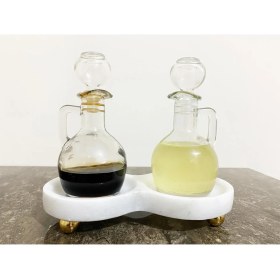 Resim Doğal Beyaz Mermer Yuvarlak Yağdanlık Standı Şık ve Zarif Tasarım 