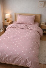 Resim Evmila Minik Çiçekler Desenli Nevresim Takımı - 160x220cm Nevresim +50x70cm Yastık Kılıfı+100x200cm Çarşaf 