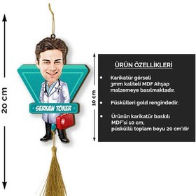 Resim Doktor Kostümlü Erkek Karikatürlü Araba Süsü 