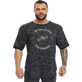 Resim Big Sam Oversize Antrenman Gym T-Shirt Silver Rag Top 