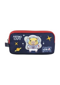 Resim Capybara Erkek Çocuk İki Bölmeli Astronot Kalem Çantası - Lacivert - Kırmızı - 5229 Çok Renkli 