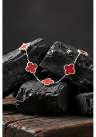Resim Erkek Kadın Çift Bilekliği Kırmızı Petal Yaprak Formlu Tasarım Çelik Bileklik Diğer 