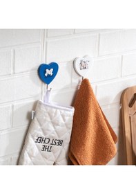 Resim Porsima 088 2 Adet Kalp Desenli Yapışkanlı Banyo Mutfak Askısı Renkli 