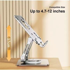 Resim Xiaomi Pad 7 11.2'' Uyumlu 360 Derece Dönebilen Katlanabilir Metal Stand 