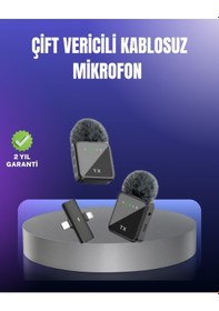 Resim Beta Moda Hub Vlog Podcast Ve Röportajlar İçin Kablosuz Çift Yaka Mikrofon 