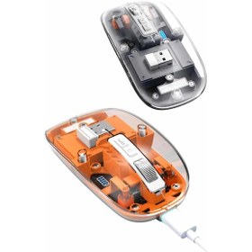 Resim Mouse Fare Kablosuz Mouse Fare Şarjlı Bluetooth Sessiz 5 Tuşlu Şeffaf 78309967 
