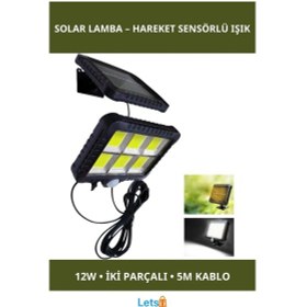 Resim Hareket Sensörlü Su Geçirmez Güneş Enerjili Duvar Lambası 12w Çok Renkli 