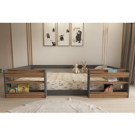 Resim Herseycik Ninnimo Montessori 90X190 Yatak Uyumlu Karyola M6-43 Antrasit 