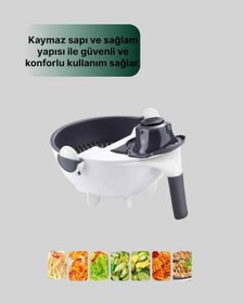 Resim Muratech Döner Meizmalı Sebze Doğrayıcı Hazneli Rende Çok Renkli 