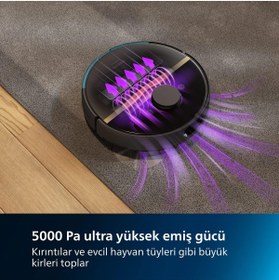 Resim Philips Islak ve Kuru Temizlik Robotu, 5200 mAh Li-Ion Pil,5000 Pa Emiş Gücü HomeRun 7000 XU7000/01 