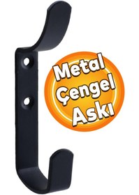 Resim Çengel Metal Portmanto Vestiyer Duvar Dolap Elbise Askısı Siyah Mobilya Kapı Askılığı Aparatı 