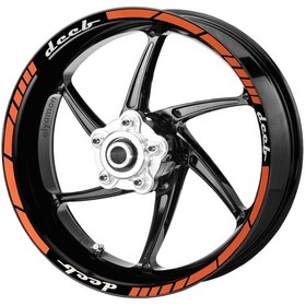 Resim Deeb Motosiklet Jant Şeridi Universal Turuncu Beyaz Model X N11.25947 