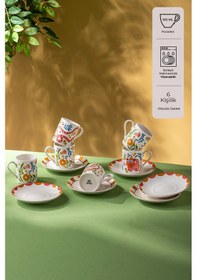 Resim Emsan Cheerful 6'lı Kahve Fincan Takımı 100 Ml Renkli 