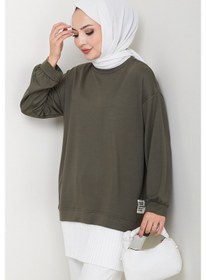 Resim Bestenur Arma Detay Piliseli Oysho Tunik 1627 - Haki Haki 