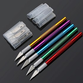 Resim 11 Parça Paslanmaz Çelik Hassas Bıçak Seti + 1 Uzatılabilir Olmayan Demir Sanat Bıçağı + 1 15 cm Çelik Cetvel, Scrapbooking ve Kağıt İşleri için Metal Oyma Kalemi 