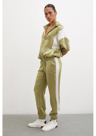 Resim Never More Yanı Şeritli Jogger Eşofman Altı Haki 