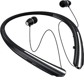Resim Boyun bandı Bluetooth kulaklık, geri çekilebilir kulaklık, mikrofonlu kablosuz kulaklık, IPX5 ter geçirmez, titreşime karşı dayanıklı, stereo gürültü önleyici kulaklık, egzersiz, spor, koşu sürüşü 