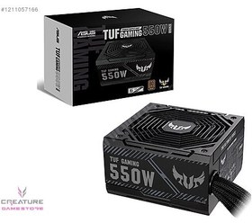 Resim Asus TUF Gaming 550B 550W 80+ Bronze 135mm Fanlı Güç Kaynağı 