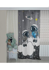 Resim Astronot Bip194 Çift Kanat Çocuk Odası Fon Perde 