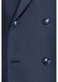 Resim İlayda Emir Luxury, İtalyan Kesim, Slim Fit, Kruvaze, Çizgili, Erkek Takım Elbise Lacivert 