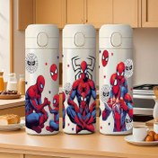 Resim 1 adet MARVEL Örümcek Adam Paslanmaz Çelik İzole Su Şişesi 14.2oz - Sızdırmaz Kilit Kapak, BPA İçermez, Canlı Süper Kahraman Tasarımı Spor, Açık Hava, Ofis için - Erkekler & Kadınlar, Fitness Hidrasyon Ekipmanı, Örümcek Adam Grafikleri, Bpa'sız Malzeme 