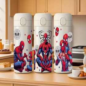 Resim 1 adet MARVEL Örümcek Adam Paslanmaz Çelik İzole Su Şişesi 14.2oz - Sızdırmaz Kilit Kapak, BPA İçermez, Canlı Süper Kahraman Tasarımı Spor, Açık Hava, Ofis için - Erkekler & Kadınlar, Fitness Hidrasyon Ekipmanı, Örümcek Adam Grafikleri, Bpa'sız Malzeme 