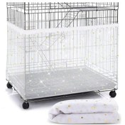 Resim Vkemall Kuş Kafesi Preventif Örtü - Anti-salıp, Haşere Engeli, Beyaz Yıldız Desenli, 150-220 Cm Çevre, 37 Cm Yükseklik 