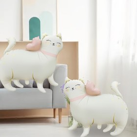 Resim 2 Adet Mat Kedi Folyo Balonlar - Pembe Kalpli ve Çiçek Desenli Sevimli Uyuyan Yavru Kediler, Elektrik Gerekmez, Karışık Renkler Evcil Hayvan Temalı Doğum Günü Süslemeleri için, Kedi Hediyeleri, Şenlikli Ortam, Oyunbaz Balon Dekoru, Dayanıklı Parti Balonları 