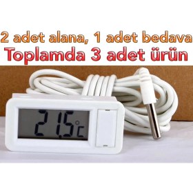 Resim Sevgift 3 Adet Tpm-30 Soketli Panel Tip Kablolu Termometre 