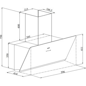 Resim Silverline 3457 Soho 60 cm Cam Davlumbaz - Beyaz 