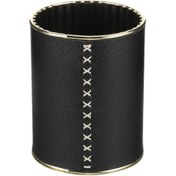 Resim Ganzhoushop Kova Kalemlik Deri Kalem Kutuları Masa Aksesuarı Okul 1paketsiyah 