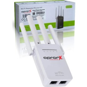 Resim Apx Kablosuz Wifi Tekrarlayıcı 300Mbps 2.4GHz 4 Antenli Güvenli Ağ Bağlantısı 