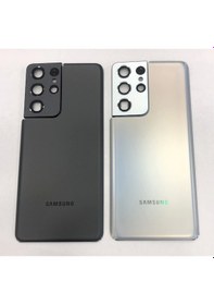 Resim Samsung Uyumlu G998b Galaxy S21 Ultra Arka Kapak Pil Kapağı Full Siyah 
